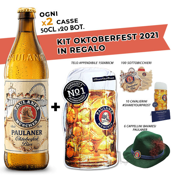 Promo Paulaner Oktoberfest 2 casse da 20 bottiglie - in omaggio KIT Oktoberfest Paulaner